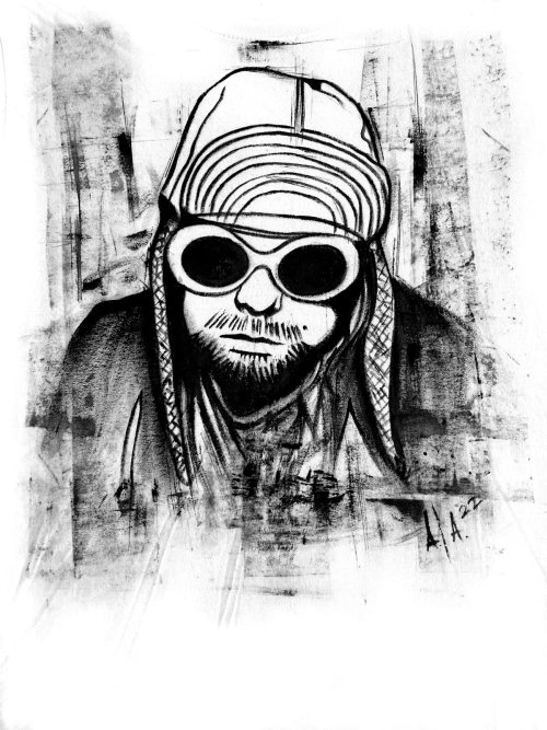 Kurt Cobain t-shirt portrait - immagine 2